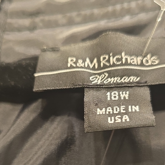 R&M Richards Blue and Black Midi Dress with Ruffled Peter Pan Collar - Picture 2 of 15